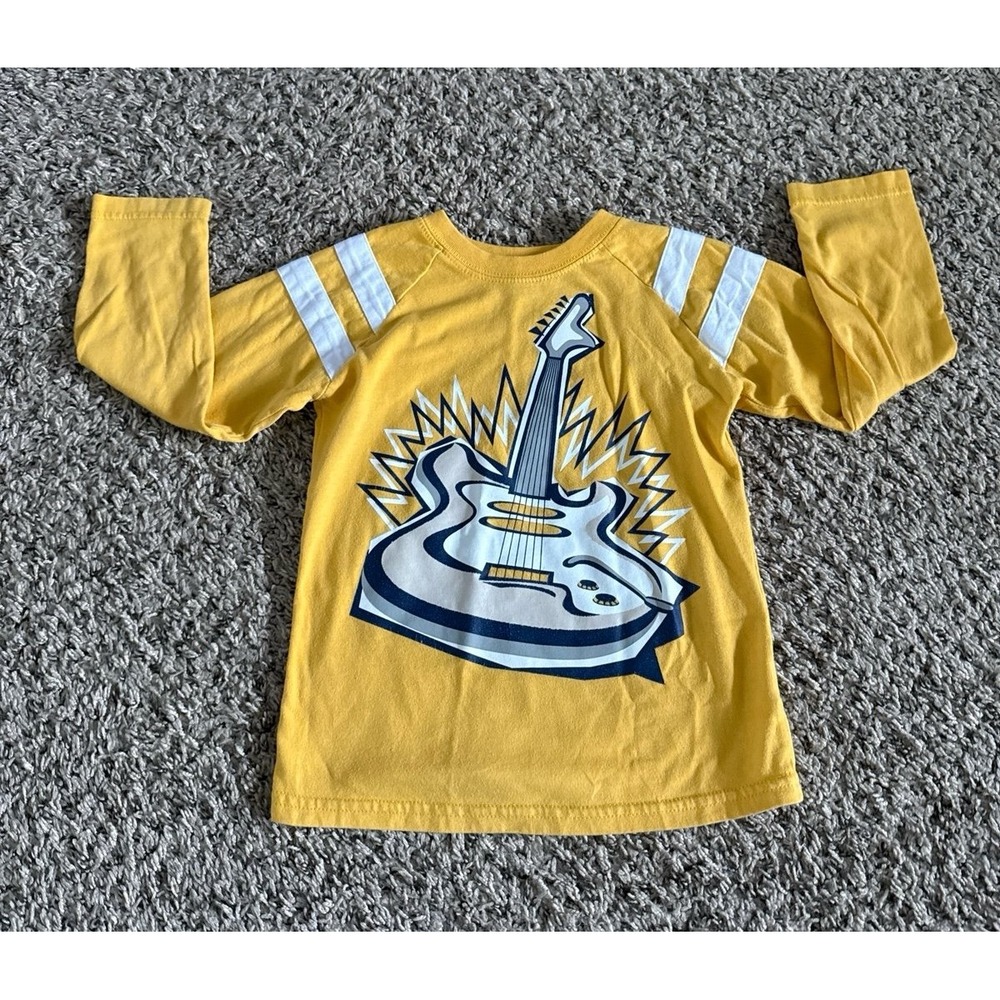 Garanimals Boys Yellow Guitar Long‎ Sleeve Tee Size 5T